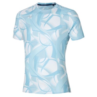 Camisa Mizuno Paris Dryaeroflow Hombre - Blancos / Azules - Chile M617ILHOXE